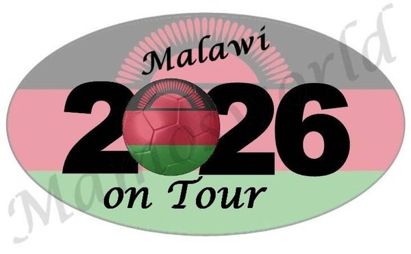 Aufkleber - Sticker - On Tour 2026 - Malawi - versch. Größen - Oval