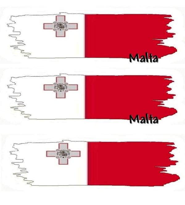 Aufkleber - Flagge - Malta - versch. Motive - 125x40 mm