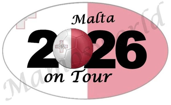 Aufkleber - Sticker - On Tour 2026 - Malta - versch. Größen - Oval