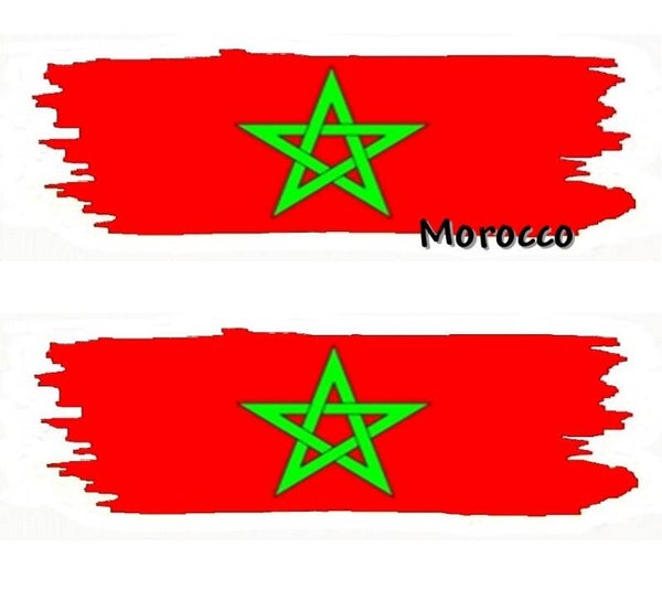 Aufkleber - Flagge - Marokko - versch. Motive - 125x40 mm