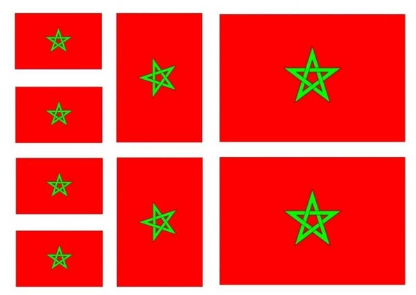 Aufkleber - Sticker - Marokko  Flagge - Set - 8 Stück - versch. Größen