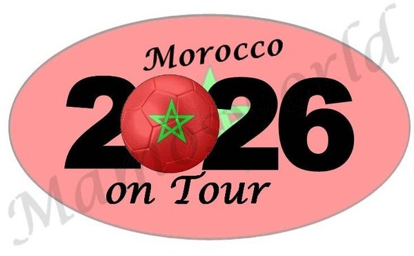 Aufkleber - Sticker - On Tour 2026 - Marokko - versch. Größen - Oval