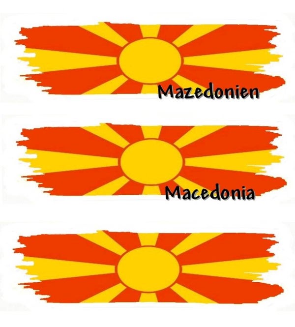 Aufkleber - Flagge - Mazedonien - versch. Motive - 125x40 mm