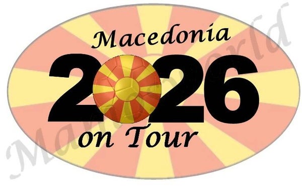 Aufkleber - Sticker - On Tour 2026 - Mazedonien - versch. Größen - Oval