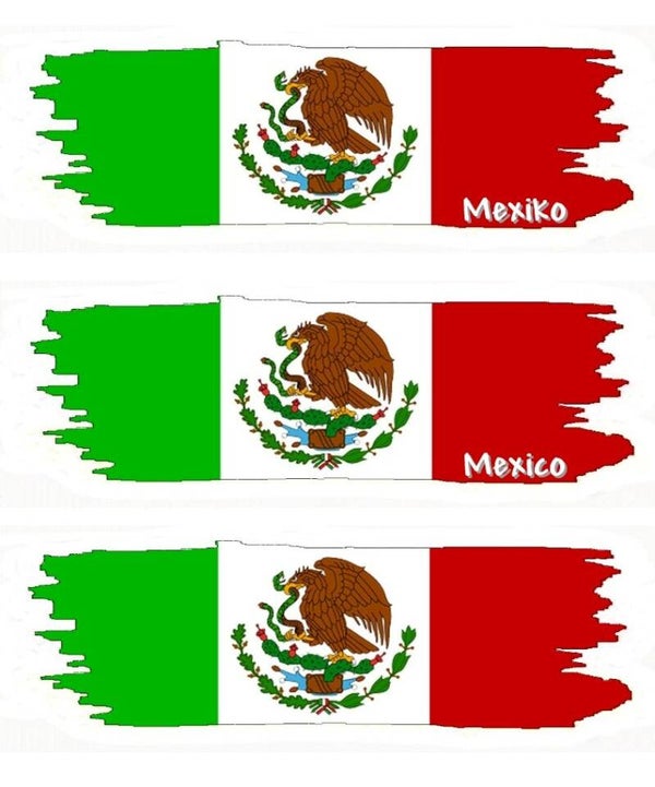 Aufkleber - Flagge - Mexiko - versch. Motive - 125x40 mm