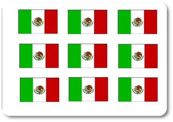 Aufkleber - Sticker - Mexico Flagge - Set - 18 Stück - 25x15