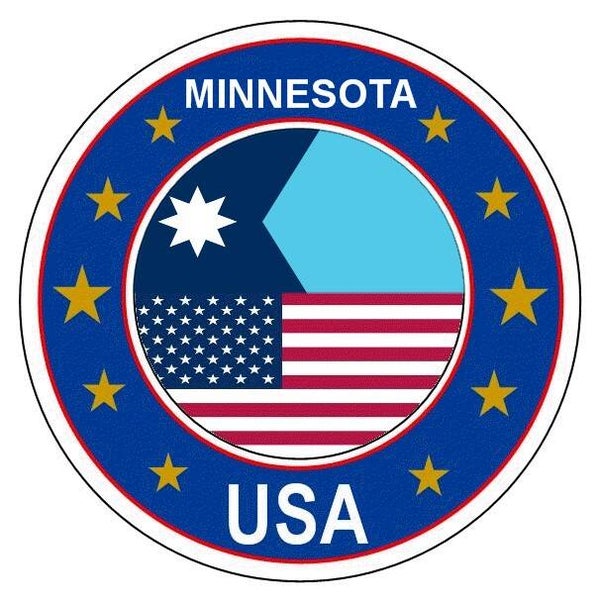 Aufkleber - Bundesstaaten USA - Minnesota  - Rund - versch. Größe