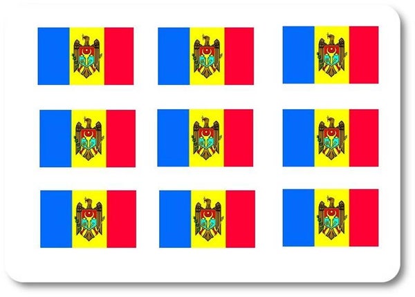 Aufkleber - Sticker - Moldawien Flagge - Set - 18 Stück - 25x15 mm