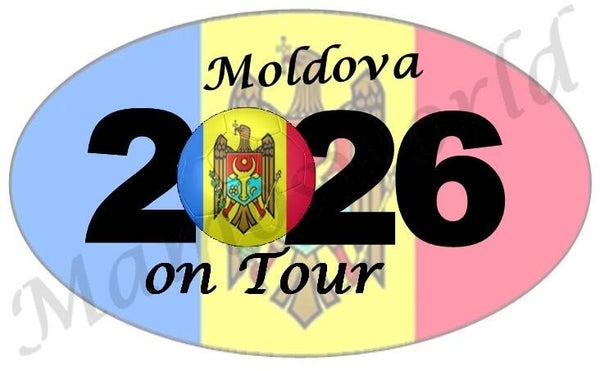 Aufkleber - Sticker - On Tour 2026 - Moldawien - versch. Größen - Oval