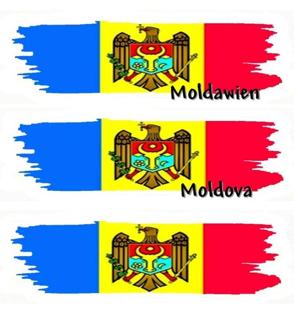 Aufkleber - Flagge - Moldawien - versch. Motive - 125x40 mm