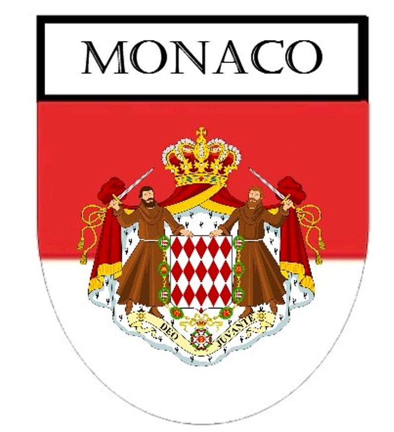 Aufkleber - Sticker - Wappen - Monaco Flagge - versch. Größen