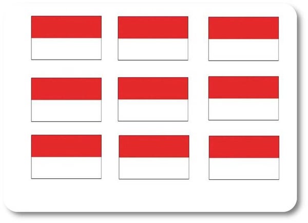 Aufkleber - Sticker - Monaco Flagge - Set - 18 Stück - 25x15 mm