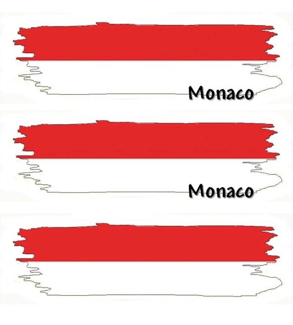 Aufkleber - Flagge - Monaco - versch. Motive - 125x40 mm