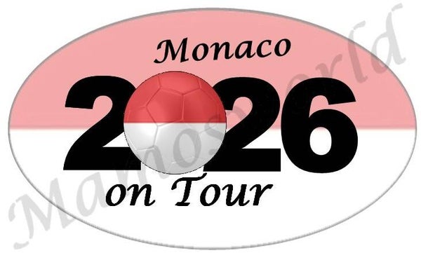 Aufkleber - Sticker - On Tour 2026 - Monaco - versch. Größen - Oval