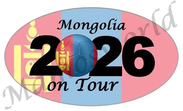 Aufkleber - Sticker - On Tour 2026 - Mongolei - versch. Größen - Oval