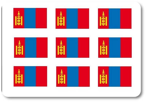 Aufkleber - Sticker -  Mongolei  Flagge - Set - 18 Stück - 25x15