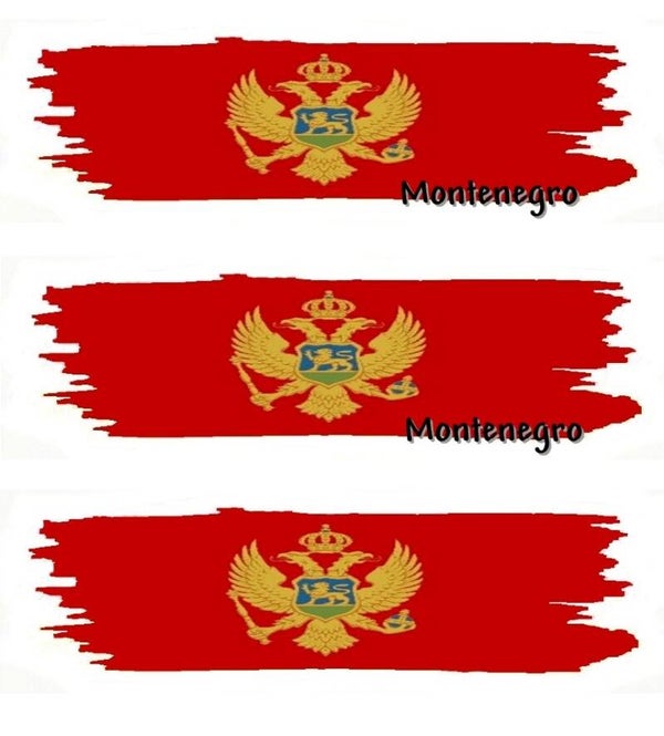 Aufkleber - Flagge - Montenegro - versch. Motive - 125x40 mm