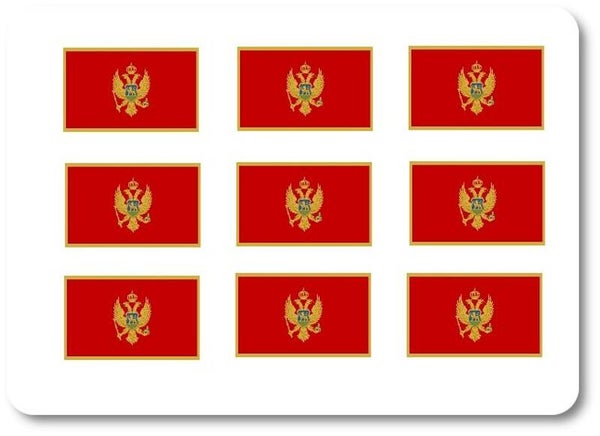 Aufkleber - Sticker - Montenegro Flagge - Set - 18 Stück - 25x15 mm