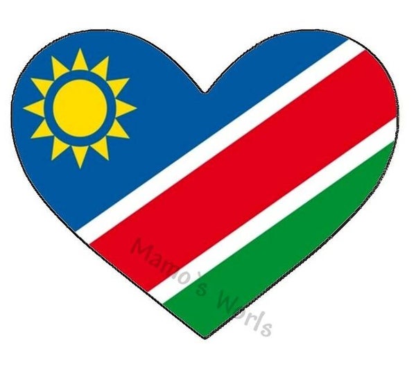 Aufkleber - Flagge - Namibia - Herzform - versch. Größen