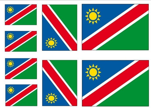 Aufkleber - Sticker - Namibia  Flagge - Set - 8 Stück - versch. Größen