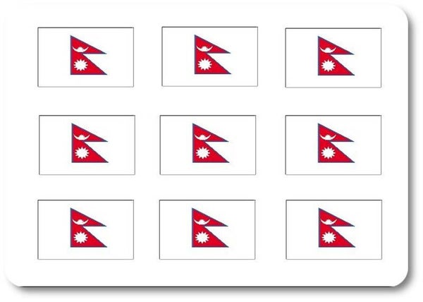 Aufkleber - Sticker -  Nepal  Flagge - Set - 18 Stück - 25x15