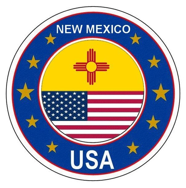 Aufkleber - Bundesstaaten USA - New Mexico  - Rund - versch. Größe