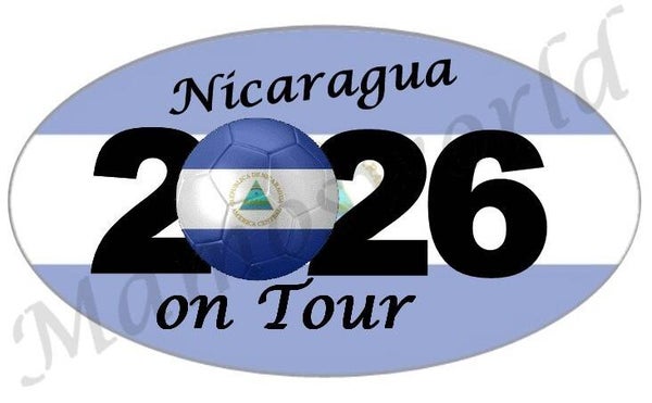 Aufkleber - Sticker - On Tour 2026 - Nicaragua - versch. Größen - Oval