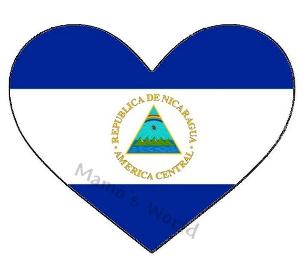 Aufkleber - Flagge - Nicaragua - Herzform - versch. Größen