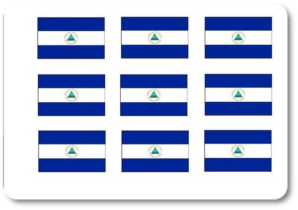 Aufkleber - Sticker - Nicaragua Flagge - Set - 18 Stück - 25x15