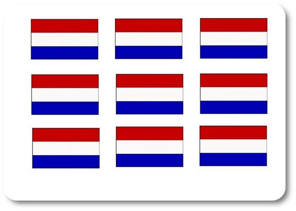 Aufkleber - Sticker - Niederlande Flagge - Set - 18 Stück - 25x15 mm