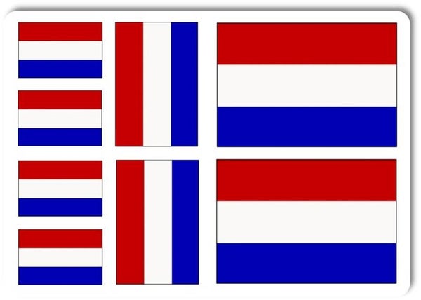 Aufkleber - Sticker - Niederlande Flagge - Set - 8 Stück - versch. Größen