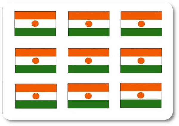 Aufkleber - Sticker - Niger  Flagge - Set - 18 Stück - 25x15