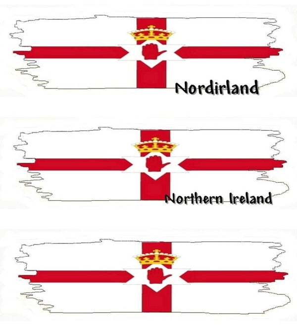 Aufkleber - Flagge - Nordirland - versch. Motive - 125x40 mm