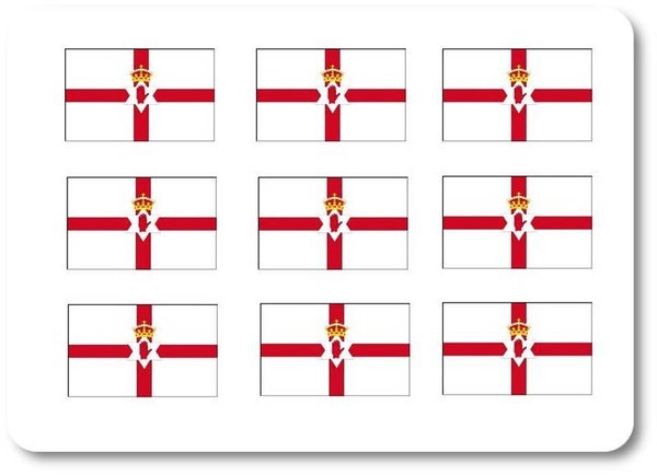 Aufkleber - Sticker - Nordirland Flagge - Set - 18 Stück - 25x15 mm