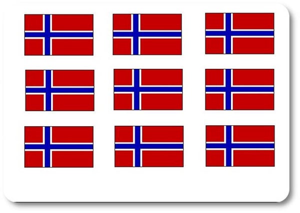 Aufkleber - Sticker - Norwegen Flagge - Set - 18 Stück - 25x15 mm