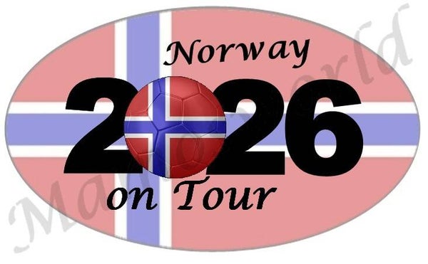 Aufkleber - Sticker - On Tour 2026 - Norwegen - versch. Größen - Oval