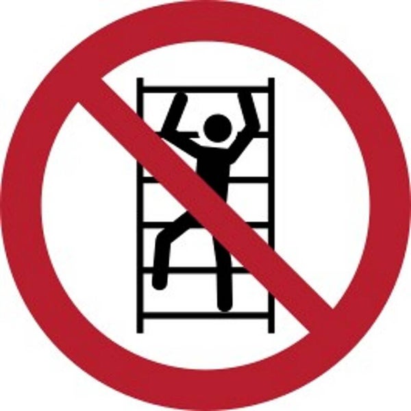 Aufkleber -  P009 Aufsteigen verboten  - ISO DIN 7010 - Verbotszeichen - versch. Größen