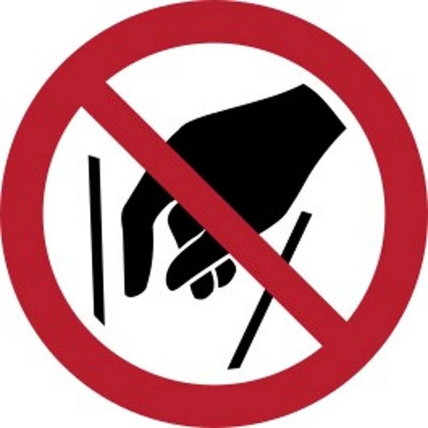 Aufkleber -  P015 Hineinfassen verboten  - ISO DIN 7010 - Verbotszeichen - versch. Größen