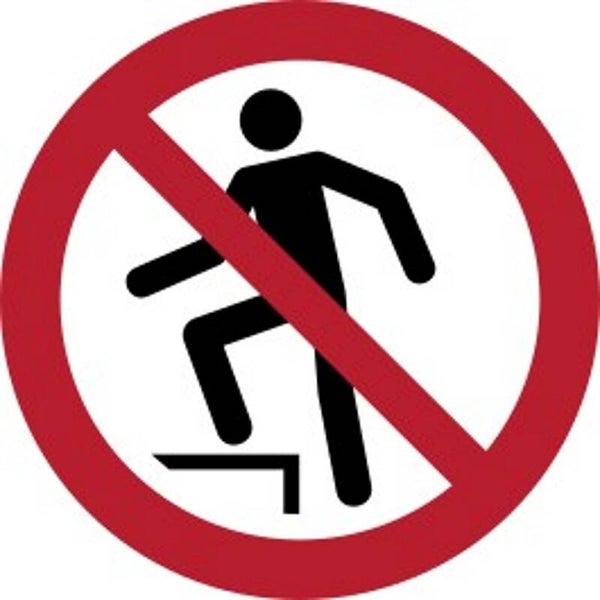 Aufkleber -  P019 Aufsteigen verboten  - ISO DIN 7010 - Verbotszeichen - versch. Größen