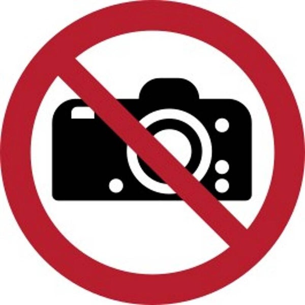 Aufkleber -  P029 Fotografieren verboten   - ISO DIN 7010 - Verbotszeichen - versch. Größen