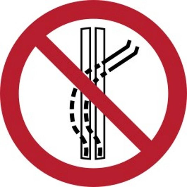Aufkleber -  P037  Schleppspur verlassen verboten   - ISO DIN 7010 - Verbotszeichen - versch. Größen