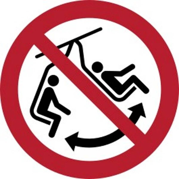 Aufkleber -  P038  Schaukeln im Sessel verboten  - ISO DIN 7010 - Verbotszeichen - versch. Größen