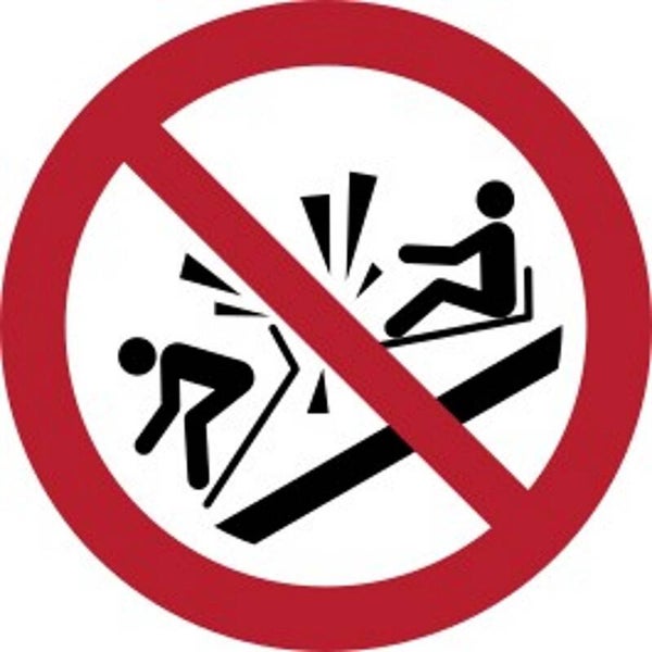 Aufkleber -  P047 Andere Schlitten rammen verboten  - ISO DIN 7010 - Verbotszeichen - versch. Größen