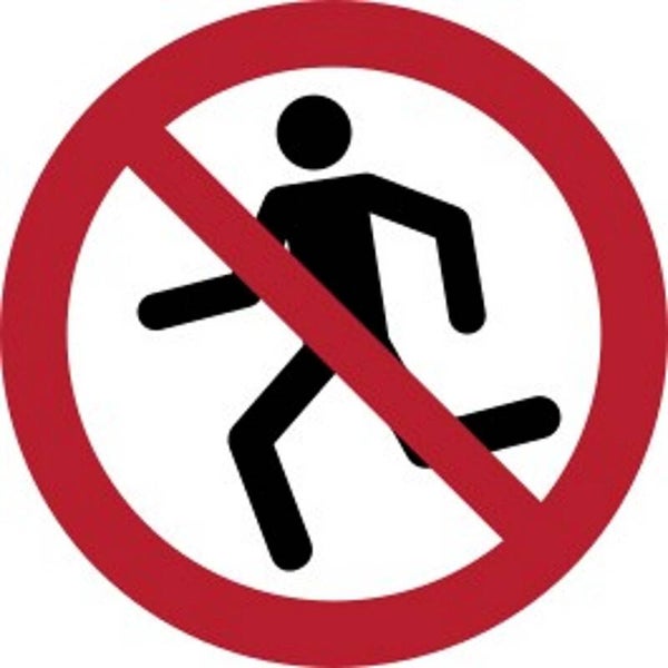 Aufkleber -  P048 Laufen verboten  - ISO DIN 7010 - Verbotszeichen - versch. Größen