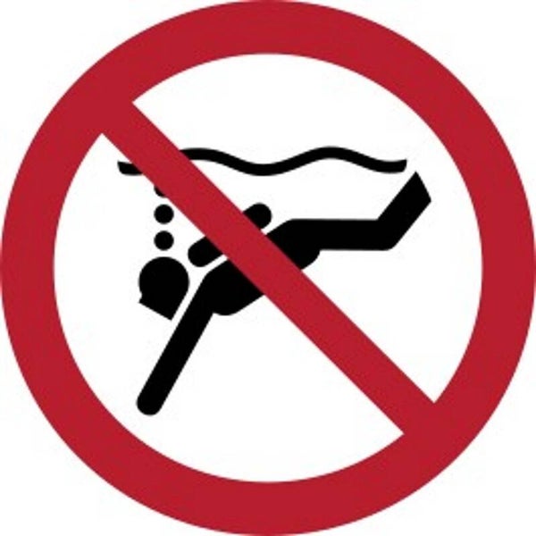 Aufkleber -  P051 Geräte Tauchen verboten  - ISO DIN 7010 - Verbotszeichen - versch. Größen