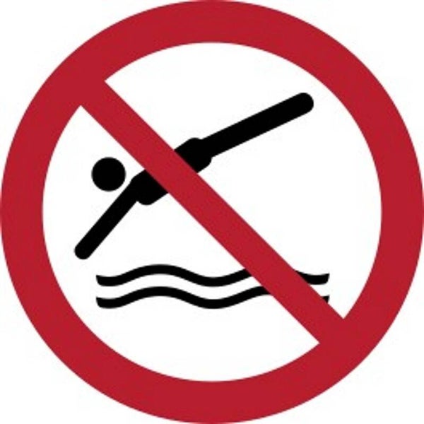 Aufkleber -  P052 Kopfsprung verboten  - ISO DIN 7010 - Verbotszeichen - versch. Größen