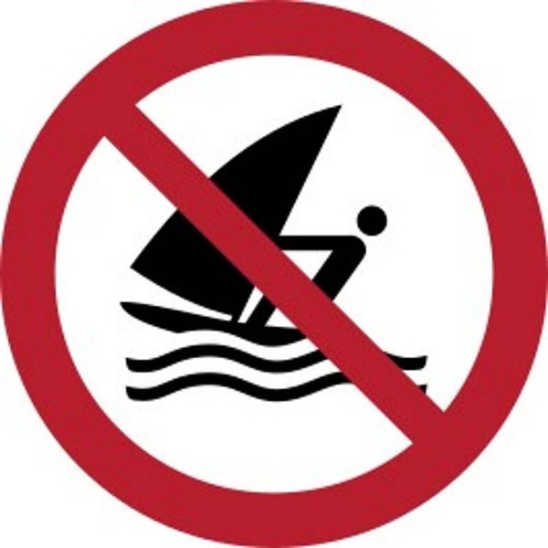Aufkleber -  P054 Windsurfen verboten  - ISO DIN 7010 - Verbotszeichen - versch. Größen