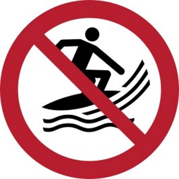 Aufkleber -  P059 Surfen verboten  - ISO DIN 7010 - Verbotszeichen - versch. Größen