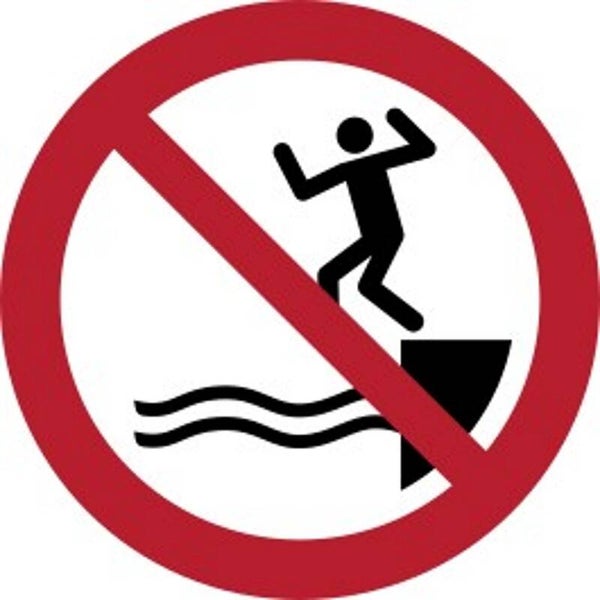 Aufkleber -  P061 In das Wasser springen verboten  - ISO DIN 7010 - Verbotszeichen - versch. Größen