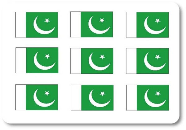 Aufkleber - Sticker -  Pakistan  Flagge - Set - 18 Stück - 25x15